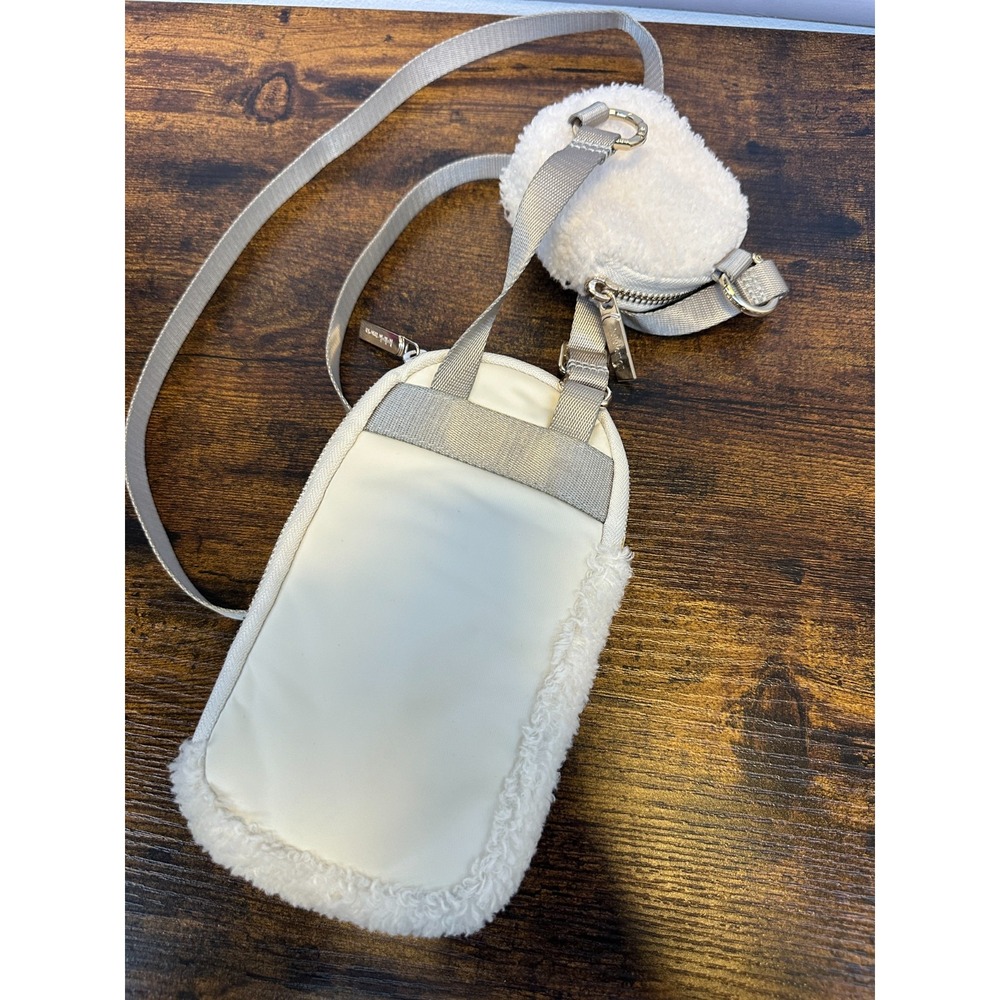 Lululemon Modular Phone Crossbody Bag Fleece Sherpa W/ Attached Coin Purse White - Picture 9 of 12